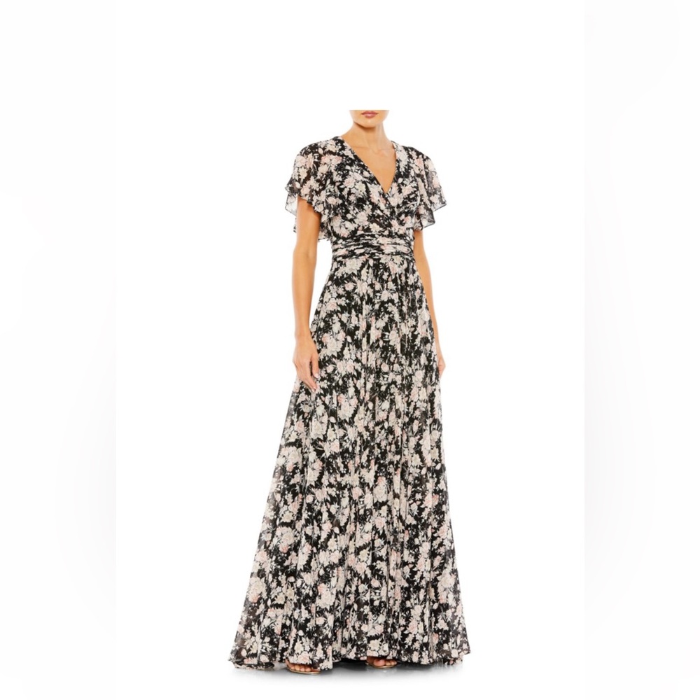 MAC DUGGAL - NWT Size 4 Floral Print A Line Gown